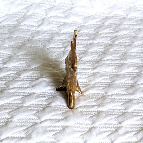 Vintage Solid Brass Angelfish Angel Fish Figurine Statue Paper Weight 5" Tall - Picture 6 of 6